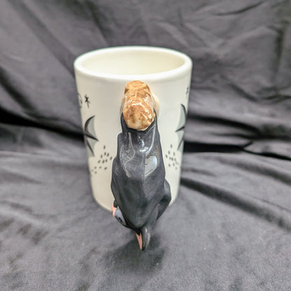 Bat Ceramic Shaped Handle Mug