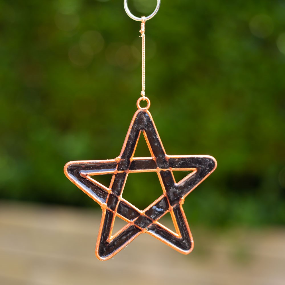 Black Pentagram Suncatcher