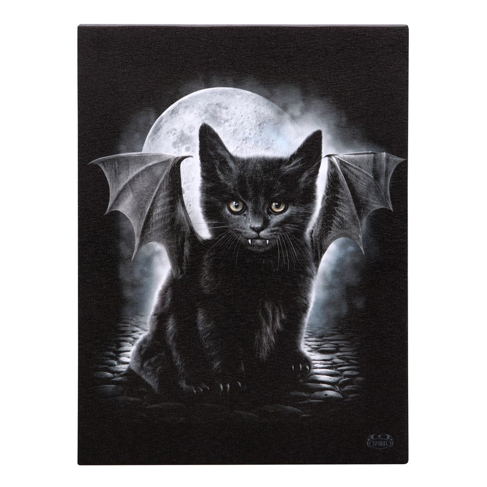 Bat Cat Canvas Plaque