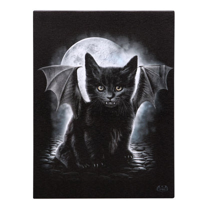 Bat Cat Canvas Plaque