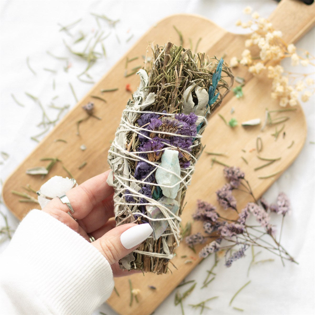 Ritual Cleansing Stick with Rosemary, Sage and Aventurine