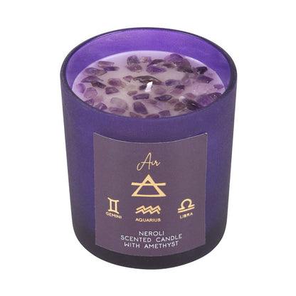 Air Element Neroli Amethyst Crystal Chip Candle