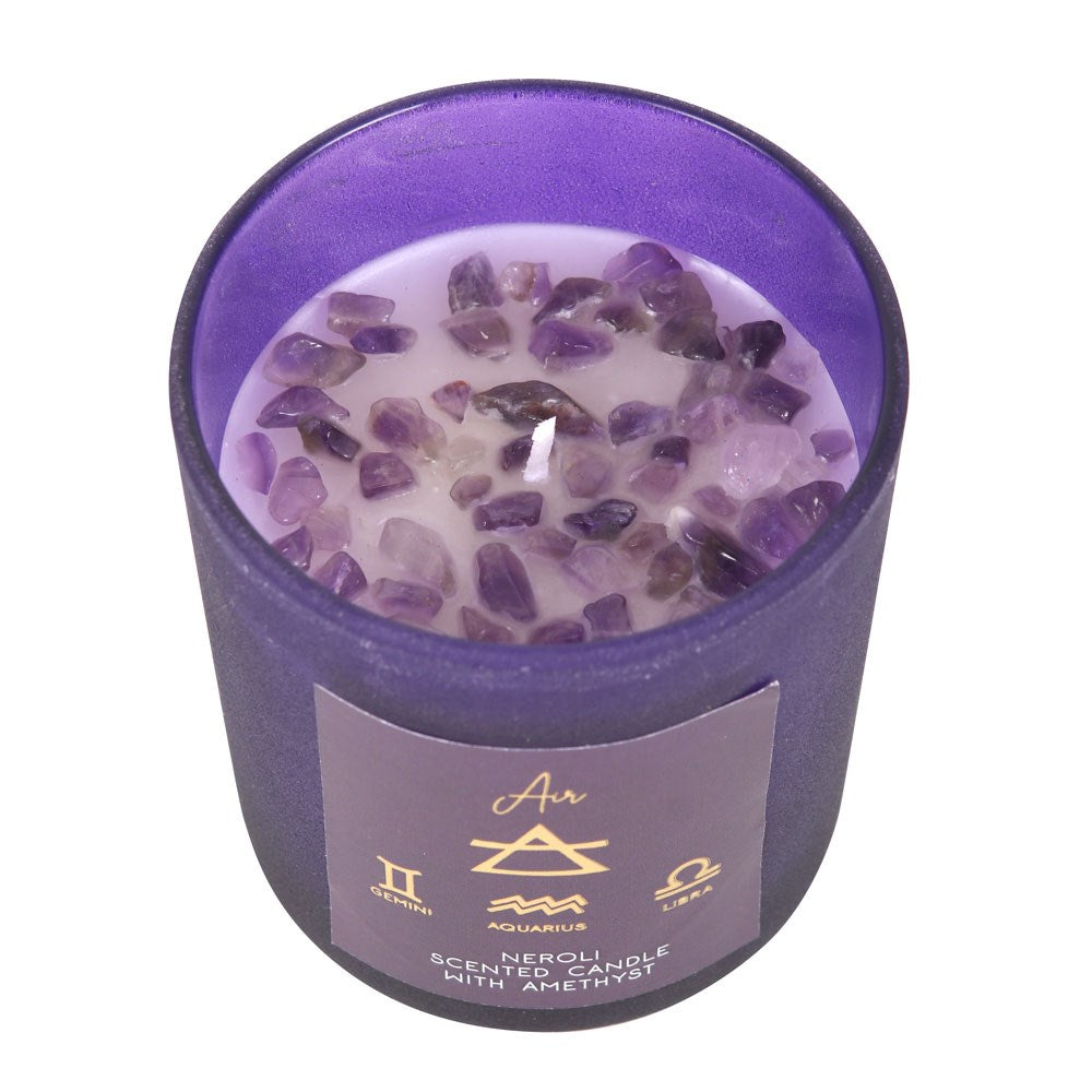 Air Element Neroli Amethyst Crystal Chip Candle