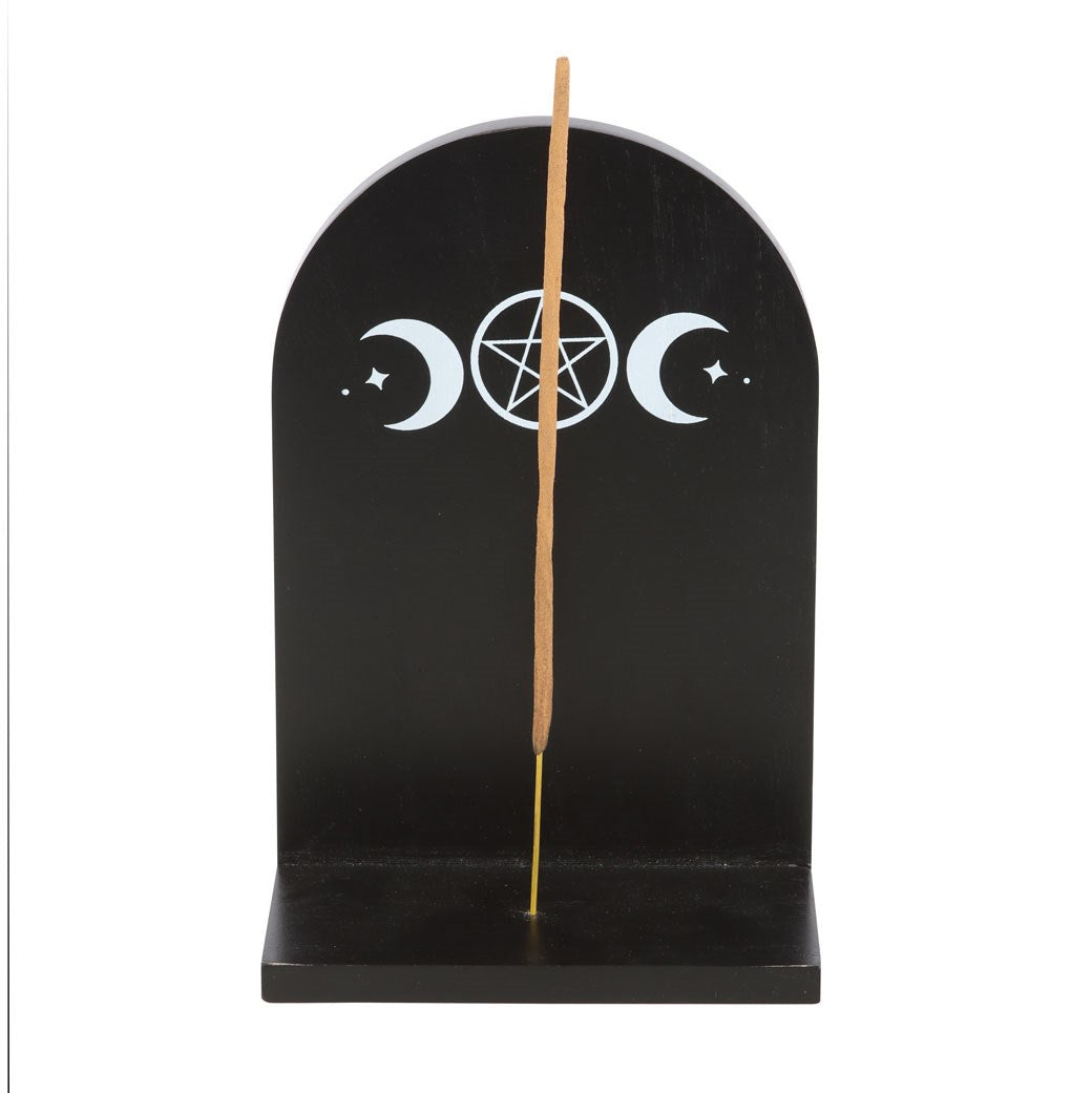 Black Triple Moon Incense Holder Shelf