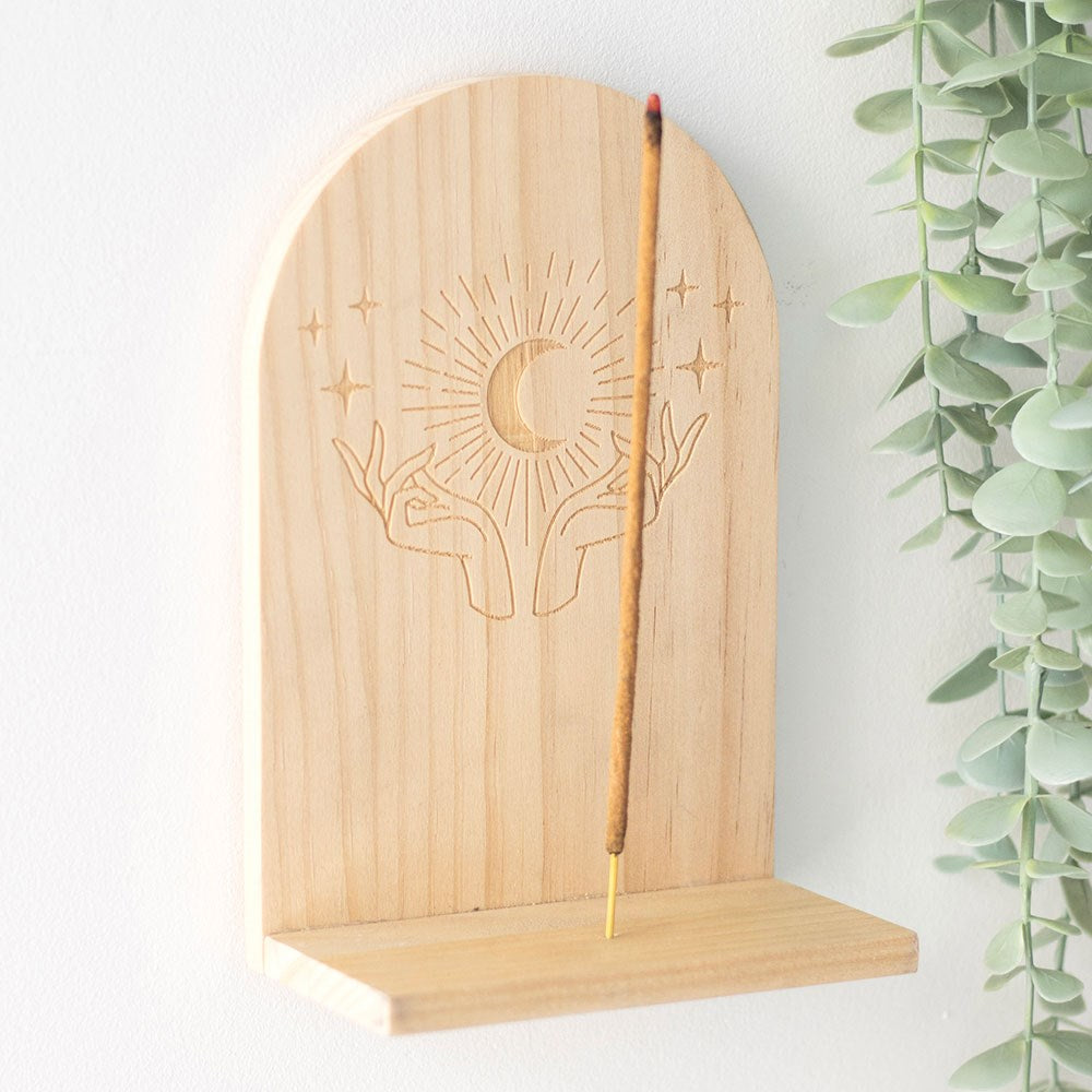 Natural Mystical Hands Incense Holder Shelf