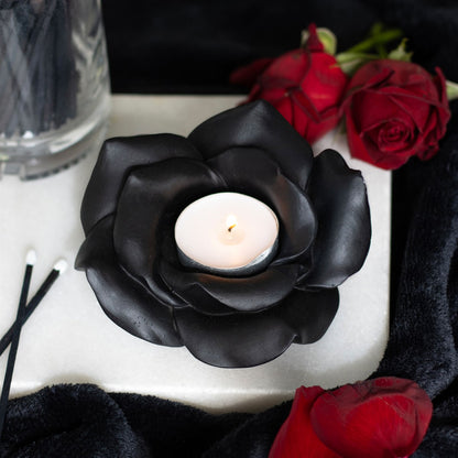 Black Rose Tealight Holder