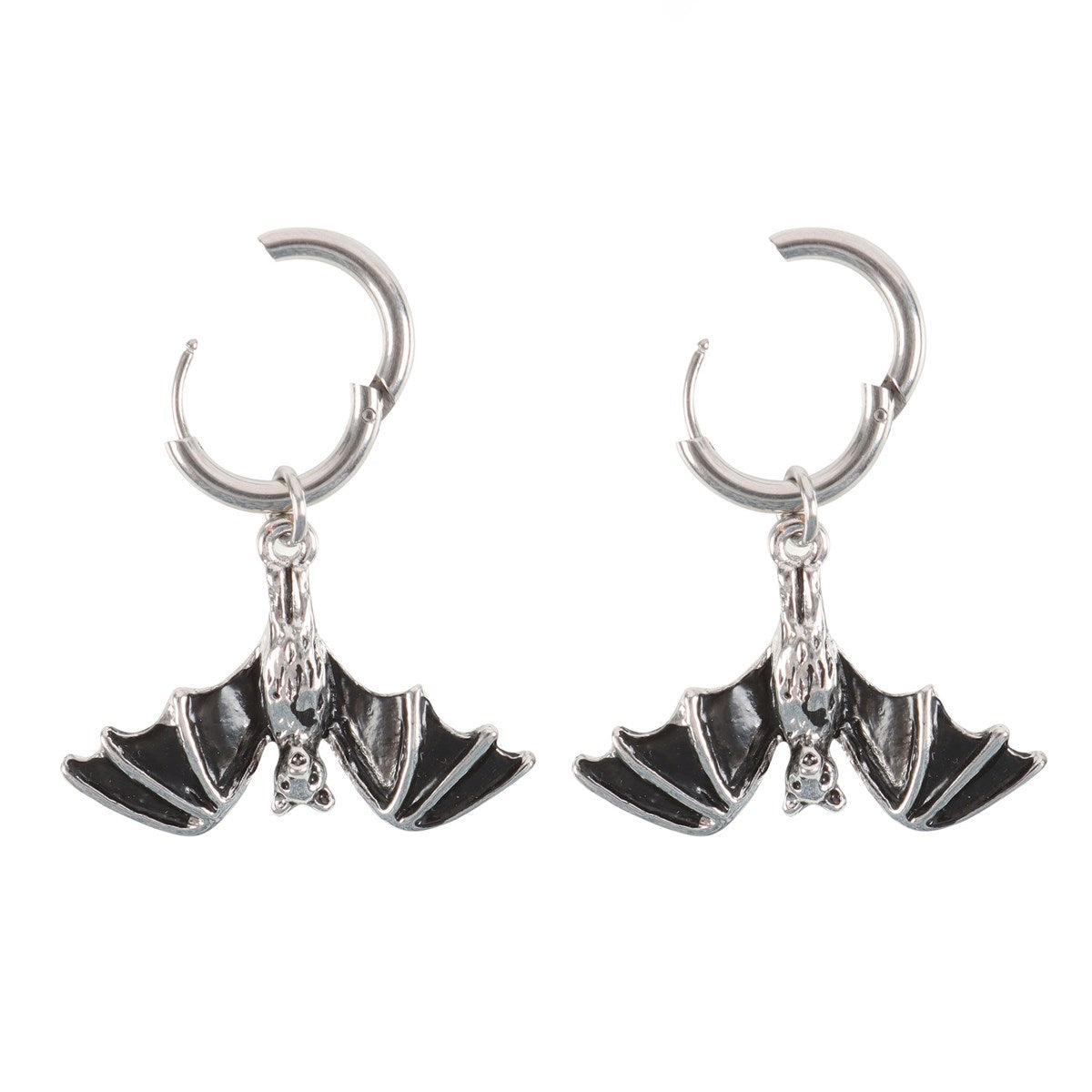 Hanging Bat Hoop Earrings