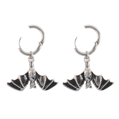 Hanging Bat Hoop Earrings