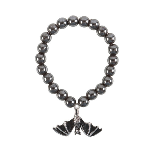 Bat Hematite Charm Bracelet