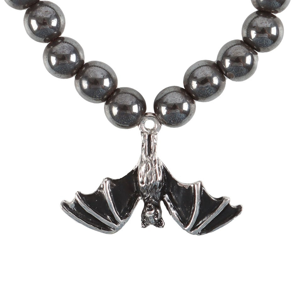 Bat Hematite Charm Bracelet