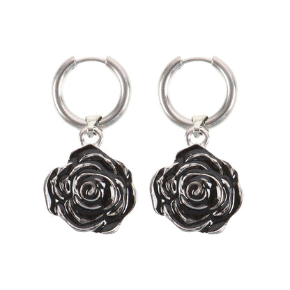 Rose Hoop Earrings