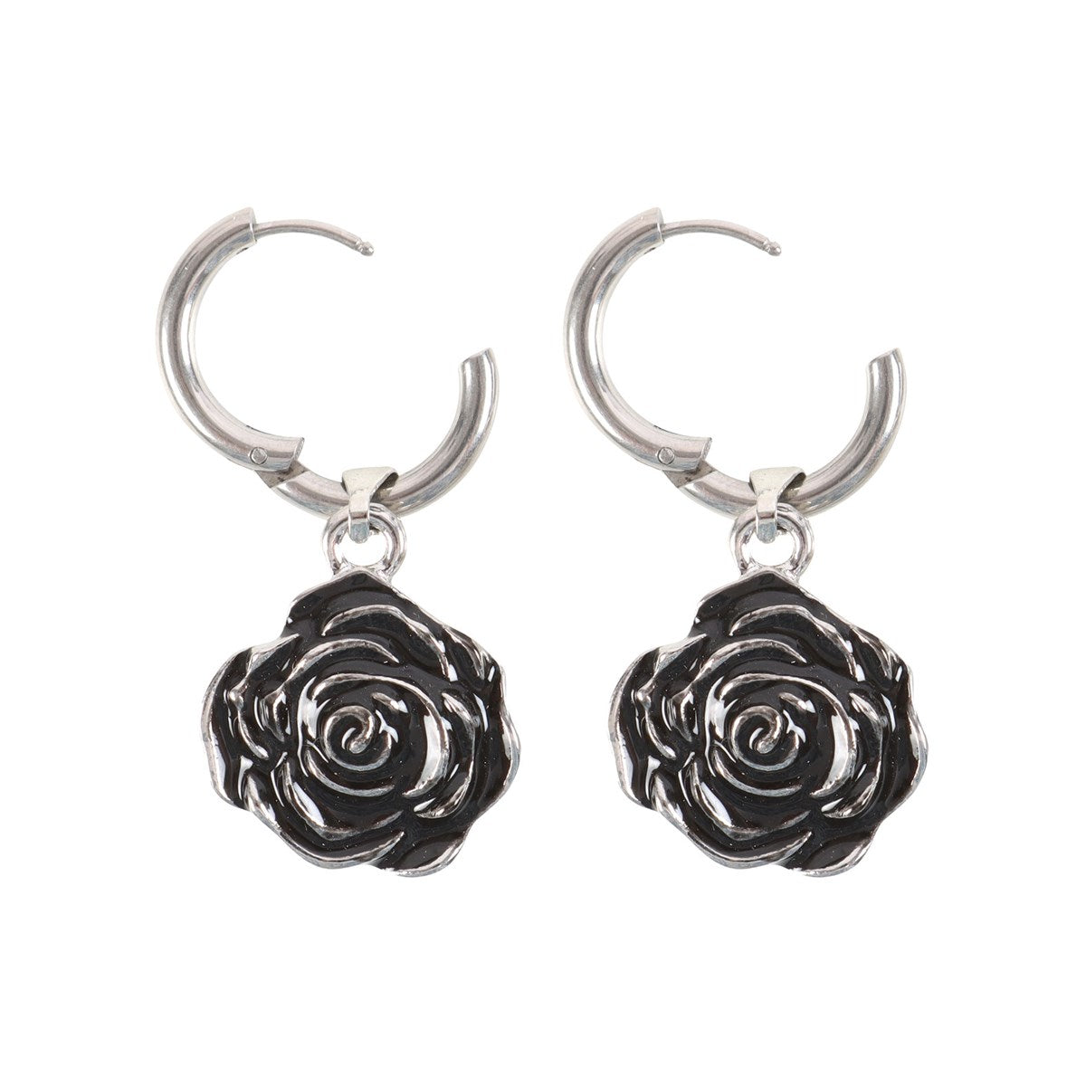 Rose Hoop Earrings