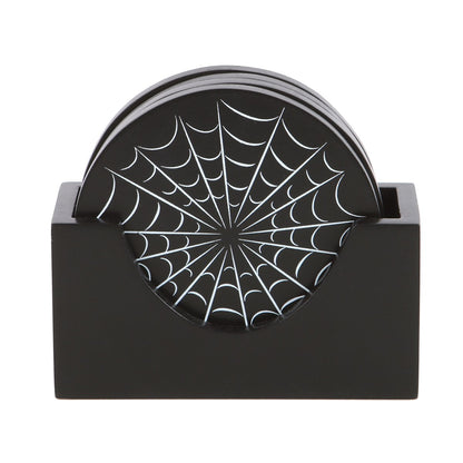 Black Spiderweb Coaster Set