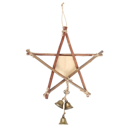 Witches Welcome Willow Pentagram Sign with Bells