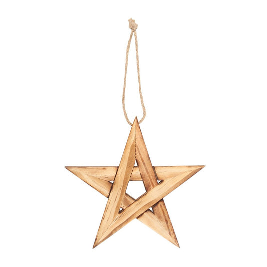 Hanging Wooden Pentagram Decoration