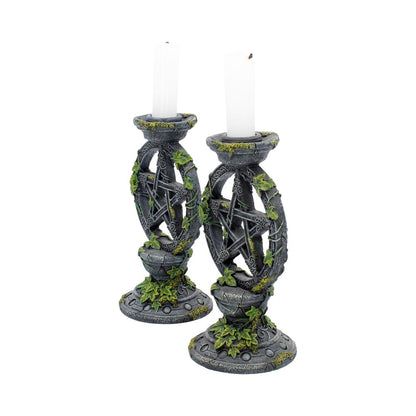 Wiccan Pentagram Candlesticks (Set of 2)