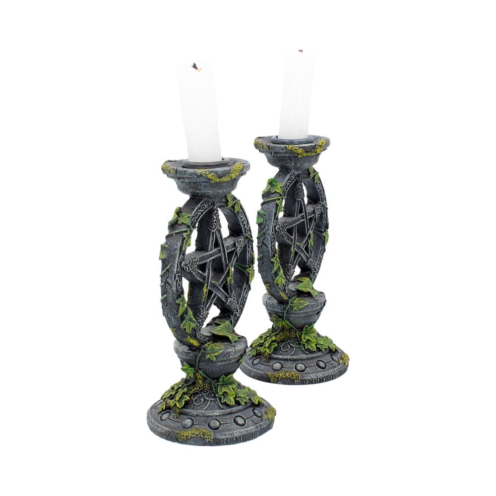 Wiccan Pentagram Candlesticks (Set of 2)