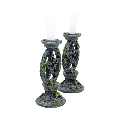 Wiccan Pentagram Candlesticks (Set of 2)