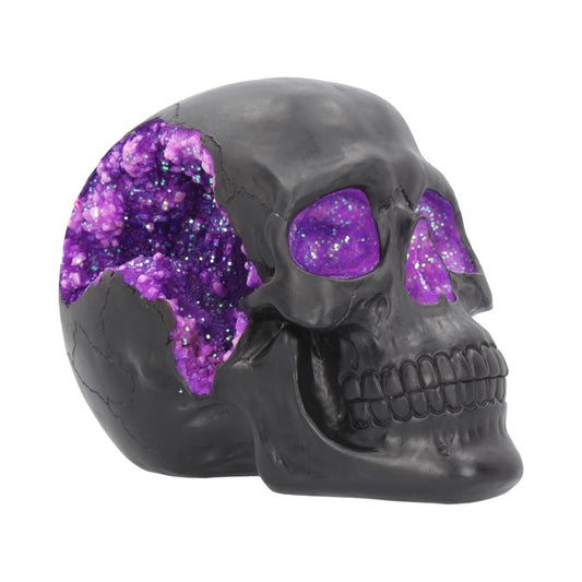 Purple Geode Skull Ornament