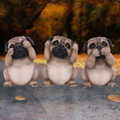 Three Wise Pugs