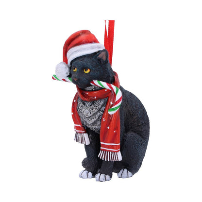 Candy Cane Cat Hanging Ornament