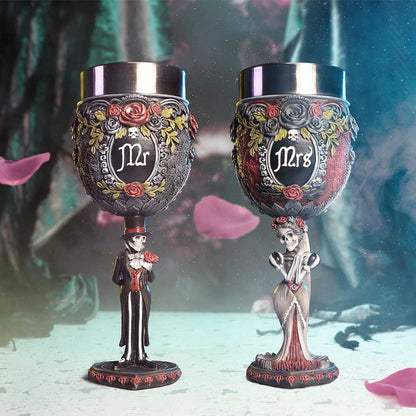 Mr & Mrs Gothic Wedding Goblets