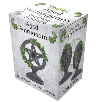 Aged Pentagram Backflow Incense Burner