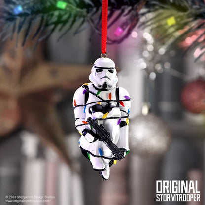 Stormtrooper In Fairy Lights Hanging Ornament