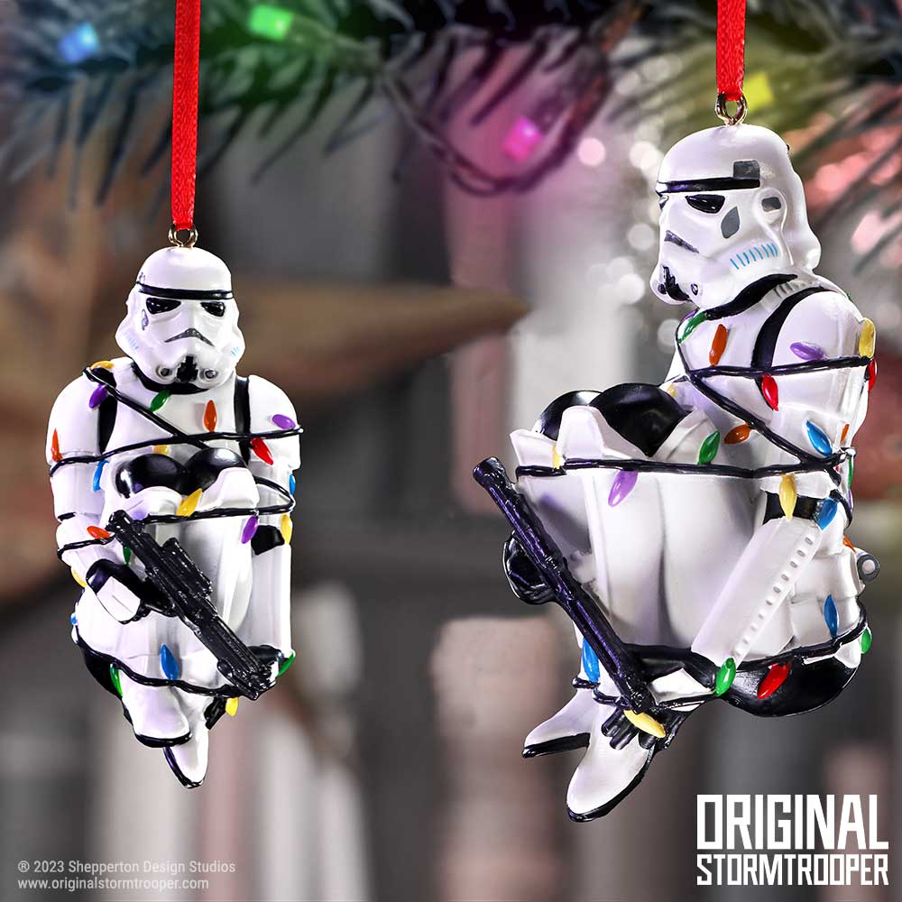 Stormtrooper In Fairy Lights Hanging Ornament