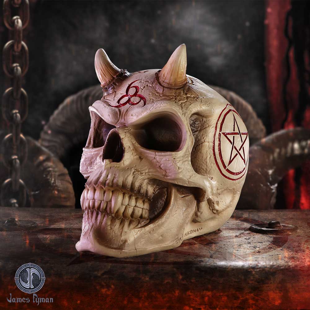 666 Skull Figurine