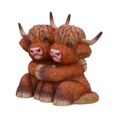 Highland Cow Hug Figurine