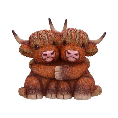 Highland Cow Hug Figurine