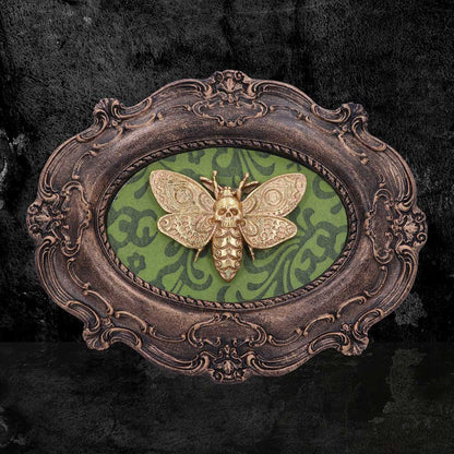 Moth Macabre Baroque Framed Wall Plaque