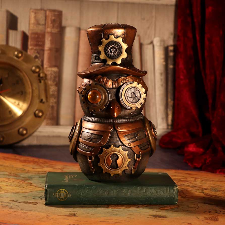 Hootle Steampunk Owl Figurine