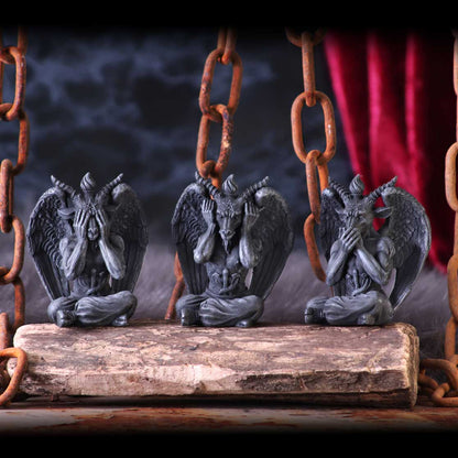 Three Wise Baphomet Figurines