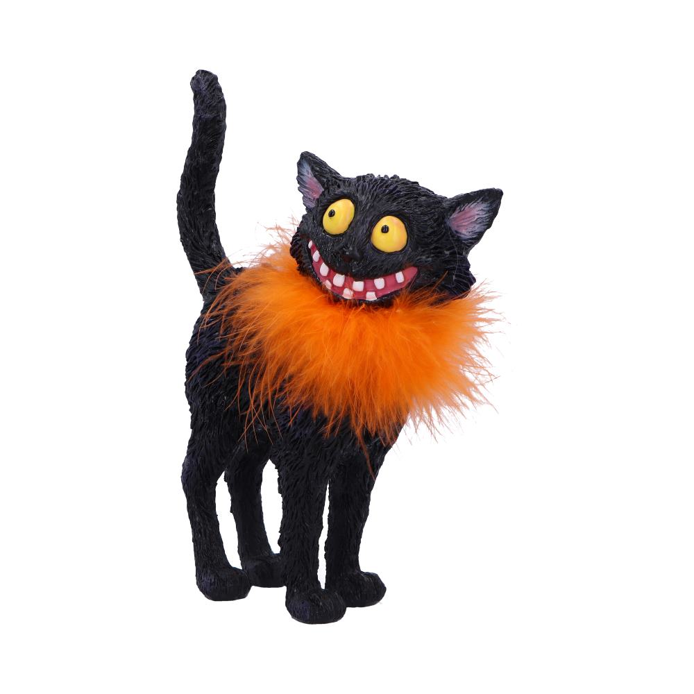 Furdinand Black Cat with Feather Boa