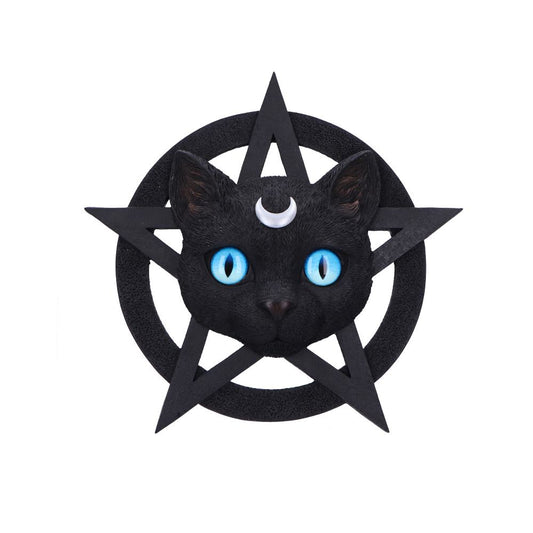 Feline Worship Cat Pentagram Wall Plaque