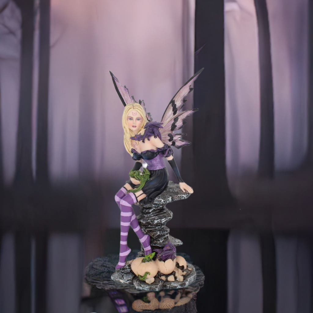 Amethyst and Hatchlings Fairy Figurine