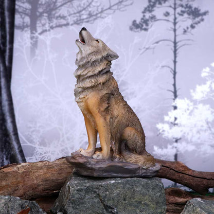 Mountains Cry Howling Wolf Figurine