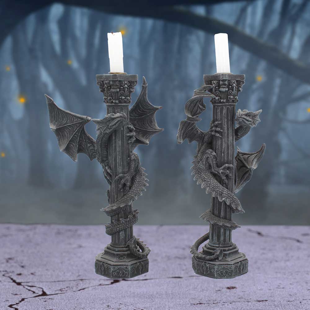 Guardian's of the Light - Set of 2 Dragon Candlesticks