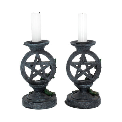 Aged Pentagram Candlesticks