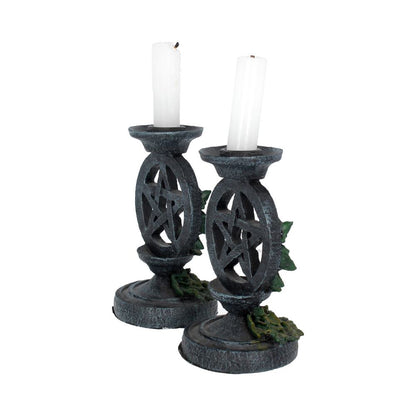 Aged Pentagram Candlesticks