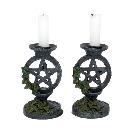 Aged Pentagram Candlesticks