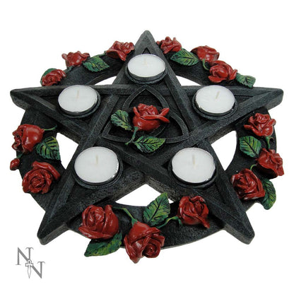 Pentagram Rose Tea-Light Candle Holder