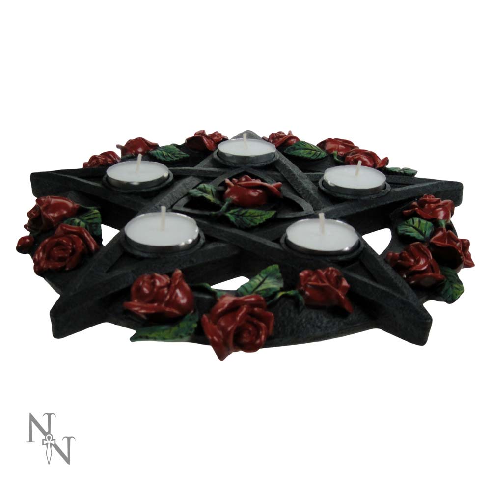 Pentagram Rose Tea-Light Candle Holder