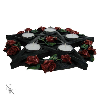 Pentagram Rose Tea-Light Candle Holder