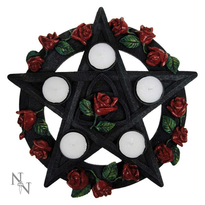 Pentagram Rose Tea-Light Candle Holder