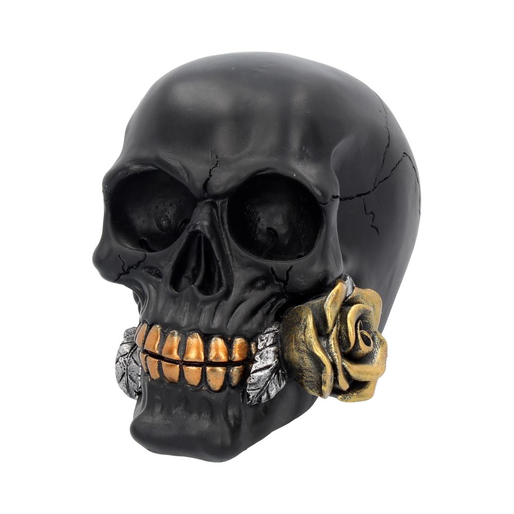 Black Rose From the Dead Skull Figurine