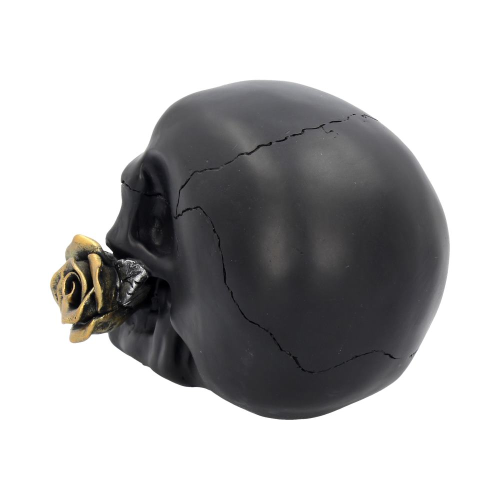 Black Rose From the Dead Skull Figurine