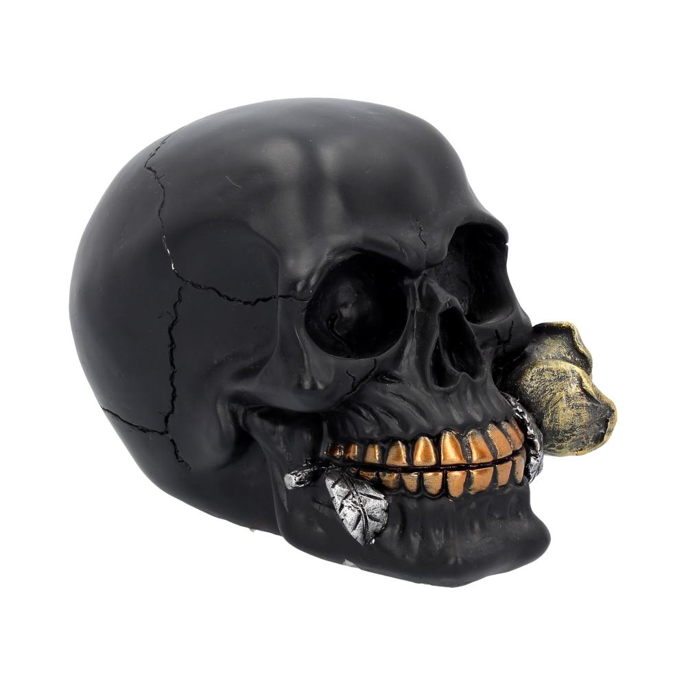 Black Rose From the Dead Skull Figurine